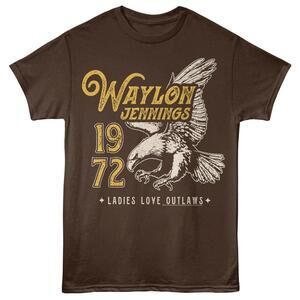 Waylon Jennings T Shirt 72 Eagle Adult Dark Chocolate Graphic Tee